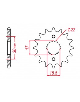 Pinion fata SUPERSPROX 332 13 (33213) Auto-curatare HONDA CR 80 R (86-02); CR 80 RB Big Wheel (96-02); CR 85 R (03-07); CR 85 RB Big Wheel (03-07); CRF 50 F (04-22); CRF 70 F (04-12); XR 50 R (00-03); XR 70 R (00-03) (JTF1256.13)