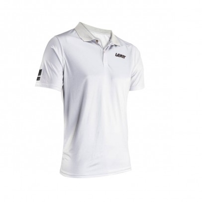 Tricou polo Leatt Team Short Steel - Alb