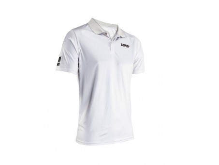 Tricou polo Leatt Team Short Steel - Alb