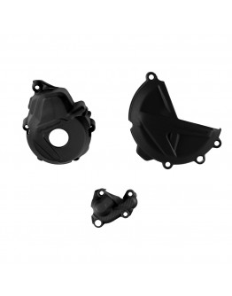 Kit protectii capac ambreiaj/alternator POLISPORT - cu capac pompa apa GAS GAS EC 250 '21-'23; EC 300 '21-'23 - Negru