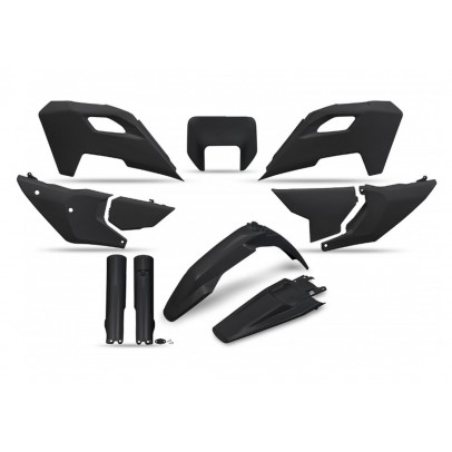 Kit complet plastice UFO (FULL KIT) HUSQVARNA TE 150 / 250 / 300 '24, FE 250 / 350 / 450 / 501 '24, culoare Negru