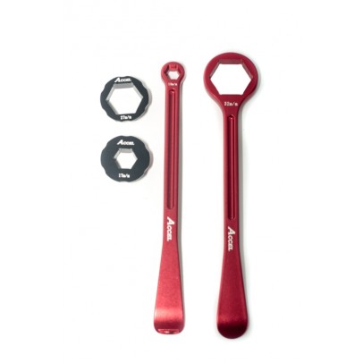 Set schimbare anvelope cheie si levier aluminiu forjat 10,13,17,27,32 MM culoare rosu