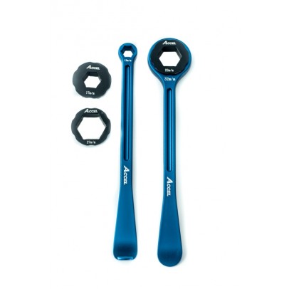 Set schimbare anvelope cheie si levier aluminiu forjat ACCEL 10,13,17,22,27,32 MM culoare albastru