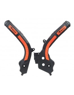 Set Protecții Cadru Racetech (RTech) Bi-Material Super Grip pentru KTM SX/SXF/EXC/EXCF - Portocaliu/Negru	