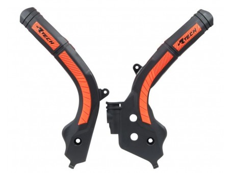 Set Protecții Cadru Racetech (RTech) Bi-Material Super Grip pentru KTM SX/SXF/EXC/EXCF - Portocaliu/Negru