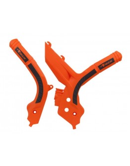 Set Protecții Cadru Racetech (RTech) Bi-Material Super Grip pentru KTM SX/SXF/EXC/EXCF	- Portocaliu