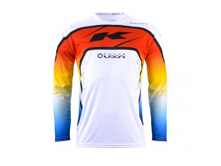 Tricou Cross/Enduro KENNY RACING Track - Alb,Rosu,Albastru