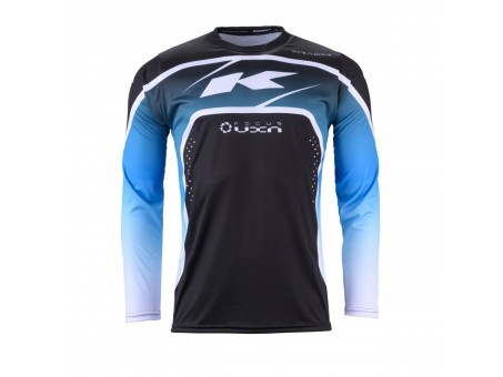 Tricou Cross/Enduro KENNY RACING Track FOCUS - Negru,Alb,Albastru