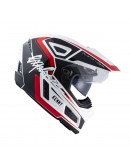 Casca Dual Adventure Kenny Racing Explorer - Negru/Alb/Rosu