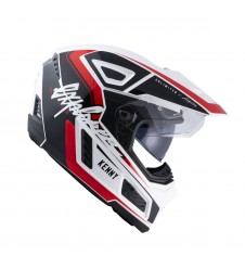 Casca Dual Adventure Kenny Racing Explorer - Negru,alb,Rosu