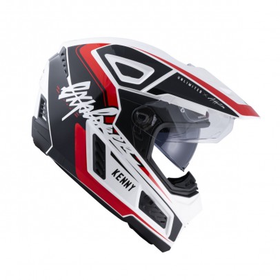 Casca Dual Adventure Kenny Racing Explorer - Negru/Alb/Rosu