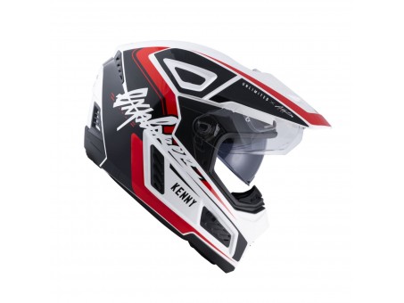 Casca Dual Adventure Kenny Racing Explorer - Negru/Alb/Rosu