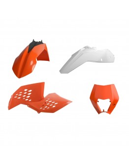 Kit plastice POLISPORT - (FULL KIT) KTM EXC/EXC-F '0STAW  - Portocaliu Alb