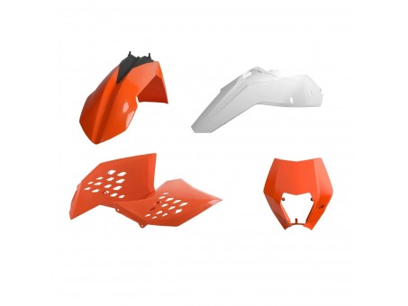 Kit plastice POLISPORT - (FULL KIT) KTM EXC/EXC-F '0STAW  - Portocaliu Alb