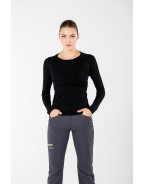 Bluza Termoactivă pentru Femei Woolona Alize 100% Lână Merino - Negru