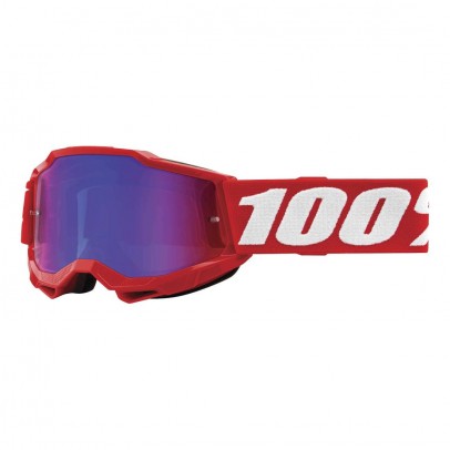 Ochelari 100% ACCURI 2 Youth/Junior RED - Rosu neon/Albastru cu lentila oglinda