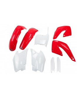 Kit complet plastice UFO (FULL KIT) HONDA CR 125/250 '00-'01 culoare OEM (Rosu/Alb) (HO100E999)