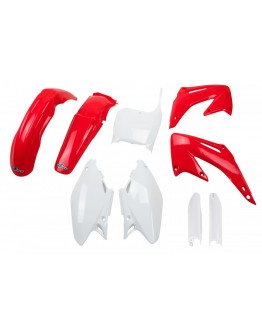 Kit complet plastice UFO (FULL KIT) HONDA CR 125/250 '02-'03 culoare OEM (Rosu/Alb) (HO101E999)