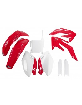 Kit complet plastice UFO (FULL KIT) HONDA CRF 250R '04-'05 culoare OEM (Rosu/Alb) (HO104E999)