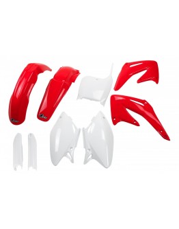 Kit complet plastice UFO (FULL KIT) HONDA CRF 450 R '02-'03 culoare OEM (Rosu/Alb) (HO106E999)