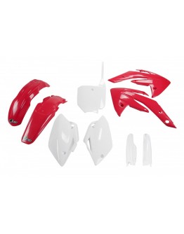 Kit complet plastice UFO (FULL KIT) HONDA CRF 150 '07-'17 culoare OEM (Rosu/Alb) (HO111E999)