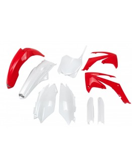 Kit complet plastice UFO (FULL KIT) HONDA CRF 250R '11-'13, CRF 450R 11-12 culoare OEM (Rosu/Alb) (HO114E999)