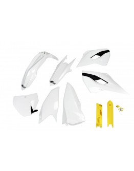 Kit complet plastice UFO (FULL KIT) HUSQVARNA TC/FC 125/250/300/350/450 '14-'15 culoare OEM '14 (Alb) (HU613E999)