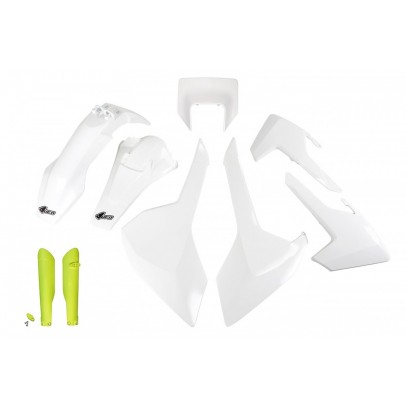 Kit complet plastice UFO (FULL KIT) HUSQVARNA TX/TE/FE '17-'19 Z culoare OEM (Alb) (HU621E999W)