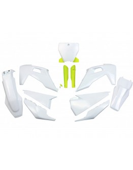 Kit complet plastice UFO (FULL KIT) HUSQVARNA TC 125/250 '19-'22, FC 250/350/450 '19-'22 culoare OEM (Alb) (HU622E999)