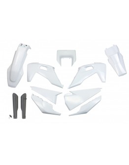 Kit complet plastice UFO (FULL KIT) HUSQVARNA TE 150 / 250 / 300 '20-'23, FE 250 / 350 / 450 / 501 '20-'23 Z culoare OEM (Alb)