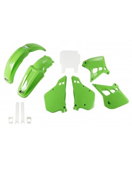 Kit complet plastice UFO (FULL KIT) KAWASAKI KX 125 '90-'91, culoare OEM (Verde/Alb) (KA196E999)