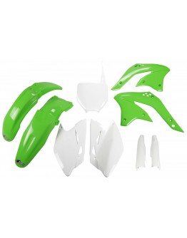 Kit complet plastice UFO (FULL KIT) KAWASAKI KXF 450 '08 culoare OEM (Verde/ Alb) (KA211E999)