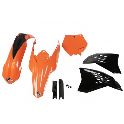 Kit complet plastice UFO (FULL KIT) KTM SX/SXF '07-'10 culoare OEM (Portocaliu/Negru) (KT506E999)