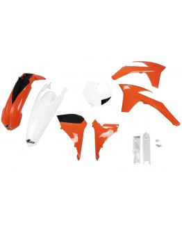 Kit complet plastice UFO (FULL KIT) KTM SXF '11-'12, SX '12 culoare OEM (Portocaliu/Alb) (KT510E999)