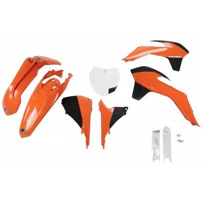 Kit complet plastice UFO (FULL KIT) KTM SX/SXF '13-'15, SX 250 '16, culoare OEM '13-'14 (Portocaliu/Negru/Alb) (KT515E999)