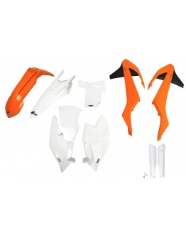 Kit complet plastice UFO (FULL KIT) KTM SX/SXF '16-'18 (cu exceptia SX 250 '16), culoare OEM '16 (Portocaliu/Alb) (KT517E999)