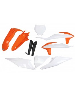 Kit complet plastice UFO (FULL KIT) KTM SX 125/150/250 '19-'22, SXF (SX-F) 250/350/450 '19-'22 culoare OEM '21 (Alb/Portocaliu)