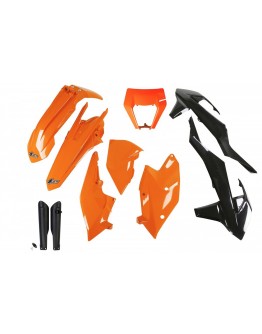 Kit complet plastice UFO (FULL KIT) KTM EXC/EXC-F TPI '17-'19 Z culoare OEM (Portocaliu/Negru) (KT523E999)