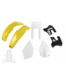 Kit complet plastice UFO (FULL KIT) SUZUKI RM 125 '96-'98 culoare OEM (Galben/Alb/Negru) (SU393E999)