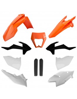 Kit plastice POLISPORT - (FULL KIT) KTM EXC/EXC-F TPI '17-'19 - Portocaliu Alb Negru