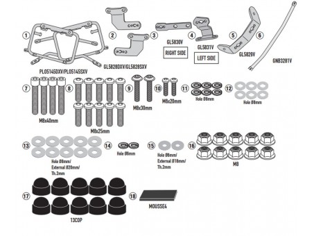 Suport pentru genti cutii laterale KAPPA - MONOKEY CAM SIDE BMW F 900 GS '24- compatibil cu KFR K'FORCE ALU