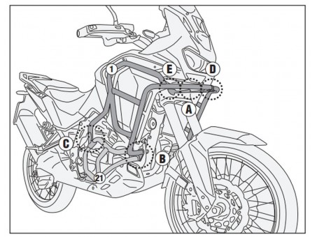 Crash bar moto KAPPA HONDA CRF 1100 L AFRICA TWIN ADVENTURE SPORTS '24