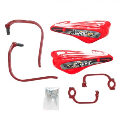 Set handguard ACCEL prindere universala in 2 puncte (ALU-rosu, plastic-rosu)