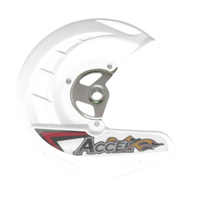 Protectie disc fata ACCEL HONDA CRF 250/450R,X '04-'18, CR 125/250 '04-'07 culoare alb (FDG-01WH)