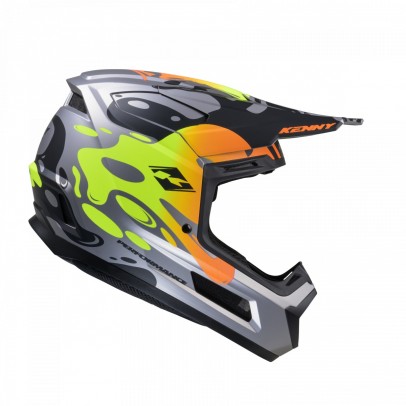 Casca Cross/Enduro Kenny Racing Performance ERT Graphic Fluid - Gri/Verde/Portocaliu/Negru