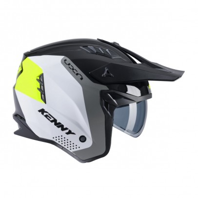 Casca Open Face Kenny Racing Jet Miles - Alb,Gri,Negru,Galben fluo