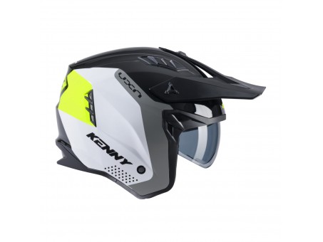 Casca Open Face Kenny Racing Jet Miles - Alb,Gri,Negru,Galben fluo