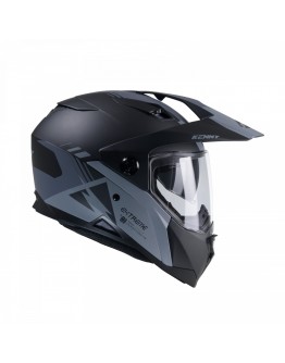 Casca Dual Adventure Kenny Racing Extreme Graphic  - Negru,Gri mat