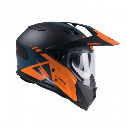 Casca Dual Adventure Kenny Racing Extreme Graphic - Negru/Gri/Portocaliu mat