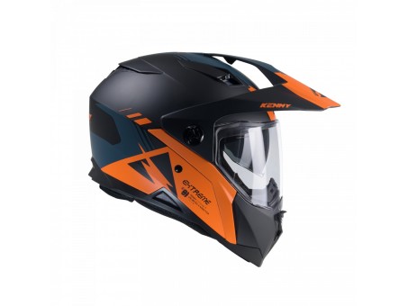 Casca Dual Adventure Kenny Racing Extreme Graphic - Negru/Gri/Portocaliu mat